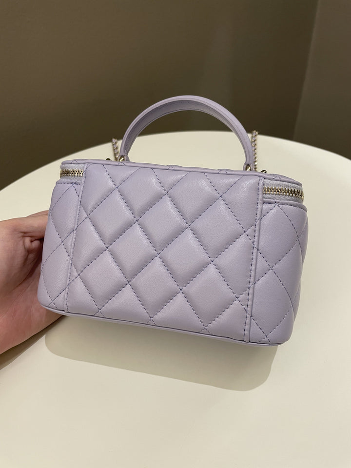 Chanel 21K Top Handle Vanity Rectangular Lilac Lambskin
