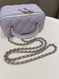 Chanel 21K Top Handle Vanity Rectangular Lilac Lambskin