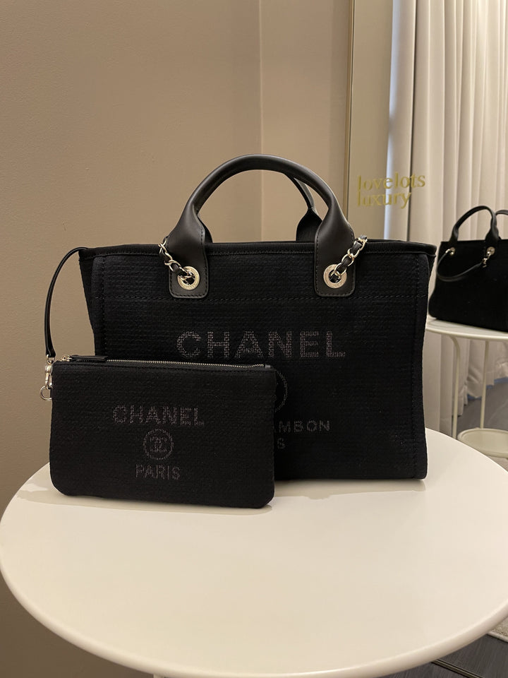 Chanel Deauville Shopper Tote Black