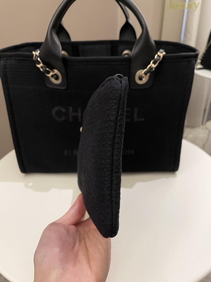 Chanel Deauville Shopper Tote Black