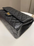 Chanel 2.55 226 Quilted Reissue Double Flap Black Aged Calfskin