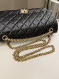 Chanel 2.55 226 Quilted Reissue Double Flap Black Aged Calfskin
