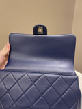 Chanel Cc Chain Top Flap Bag Navy Lambskin
