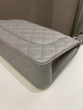 Chanel Classic Quilted Jumbo Double Flap Grey Lambskin