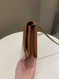 Chanel 23A Cc Quilted Wallet on Chain Tan Brown Caviar