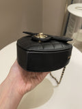 Chanel 22S Heart Bag Black Stiff Lambskin