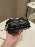 Chanel 22S Heart Bag Black Stiff Lambskin