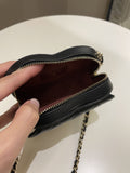 Chanel 22S Heart Bag Black Stiff Lambskin