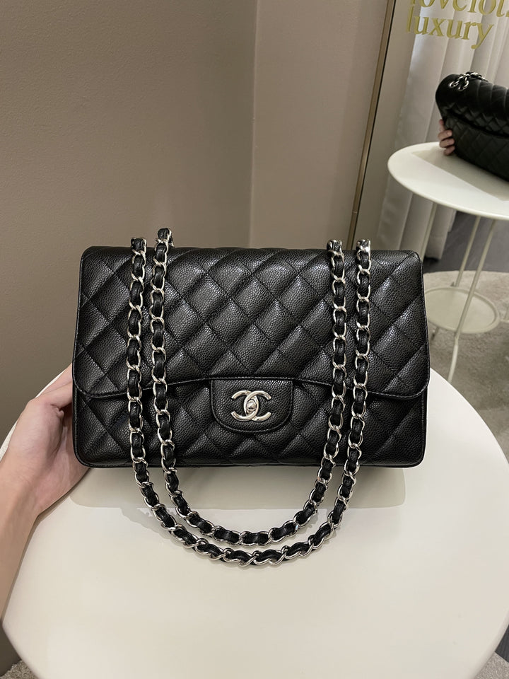 Chanel Classic Quilted Jumbo Single Flap Black Caviar
