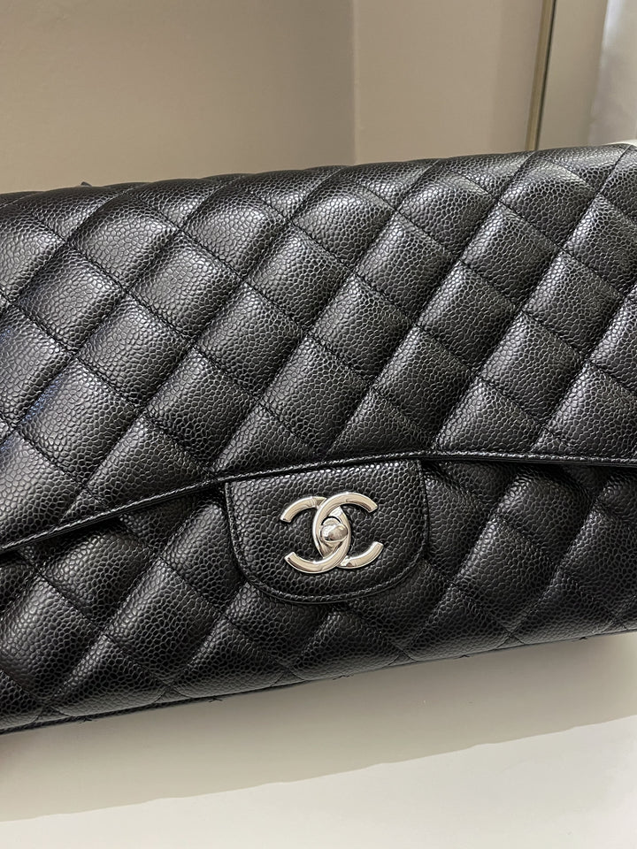 Chanel Classic Quilted Jumbo Single Flap Black Caviar