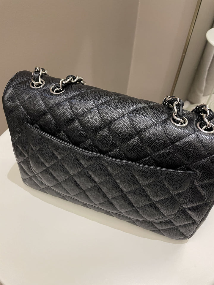 Chanel Classic Quilted Jumbo Single Flap Black Caviar