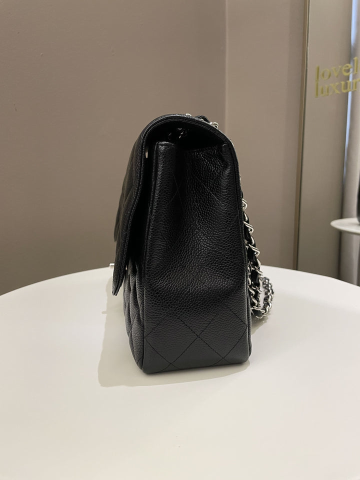 Chanel Classic Quilted Jumbo Single Flap Black Caviar