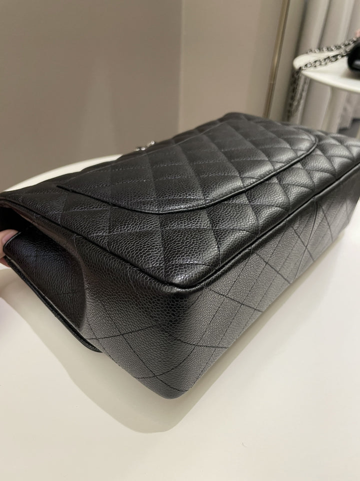 Chanel Classic Quilted Jumbo Single Flap Black Caviar