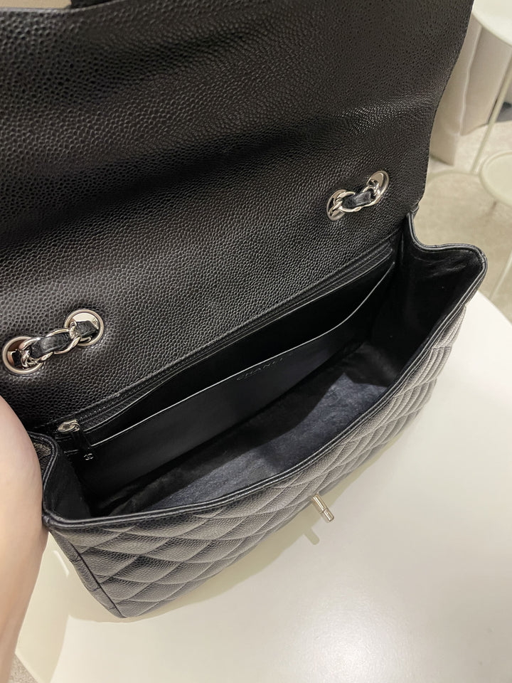 Chanel Classic Quilted Jumbo Single Flap Black Caviar