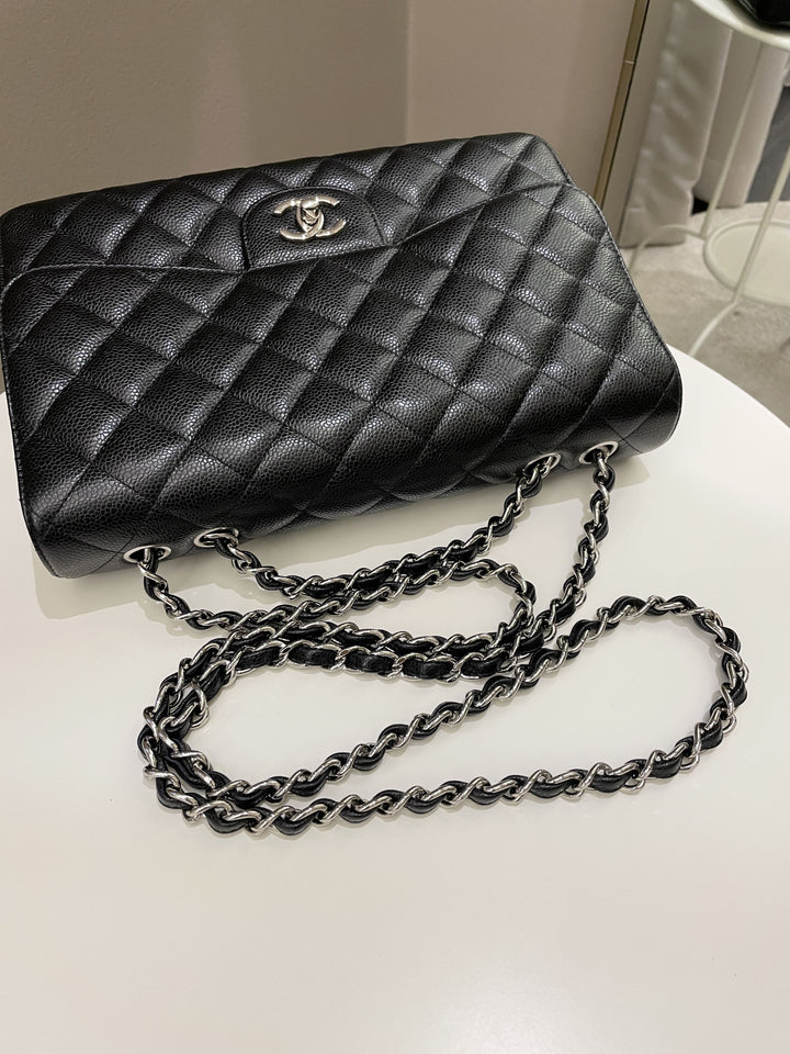 Chanel Classic Quilted Jumbo Single Flap Black Caviar