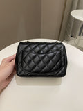 Chanel Classic Quilted Mini Square Black Lambskin