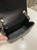 Chanel Classic Quilted Mini Square Black Lambskin