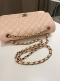 Chanel Classic Quilted Medium Double Flap Beige Caviar