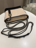 Chanel Quilted Gabrielle Hobo Beige/ Black Aged Calfskin