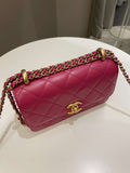Chanel Quilted Perfect Fit Chain Rose Fuchsia Calfskin