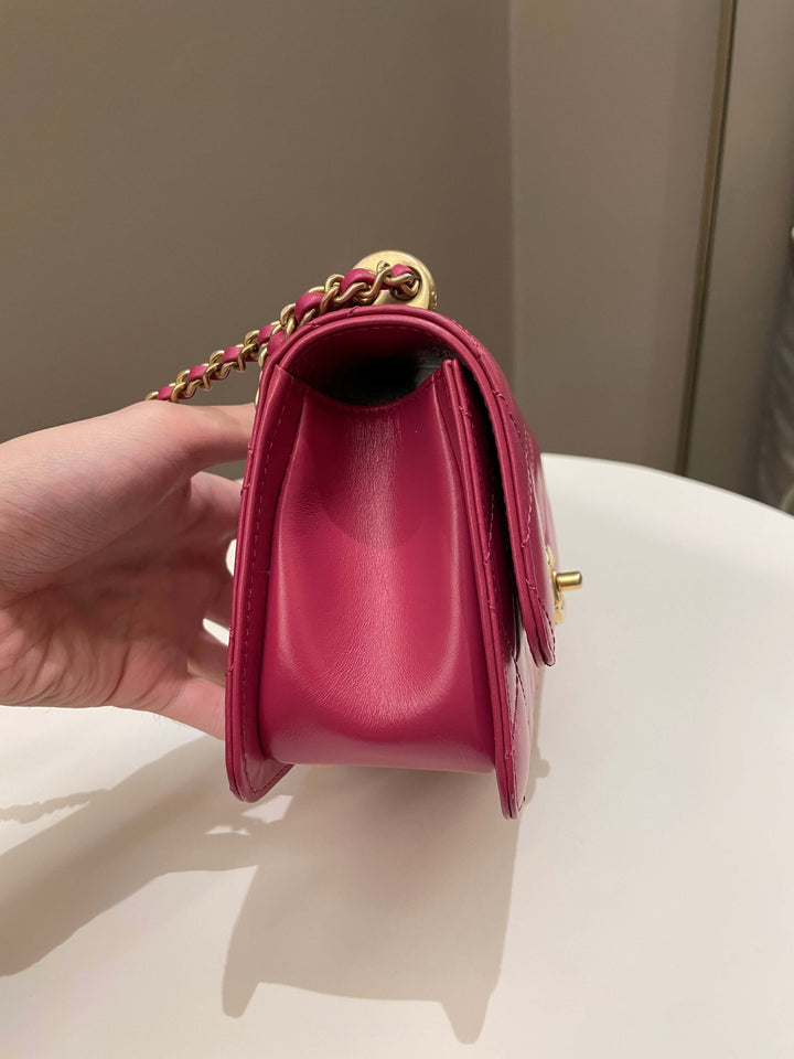Chanel Quilted Perfect Fit Chain Rose Fuchsia Calfskin