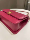 Chanel Quilted Perfect Fit Chain Rose Fuchsia Calfskin