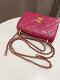 Chanel Quilted Perfect Fit Chain Rose Fuchsia Calfskin