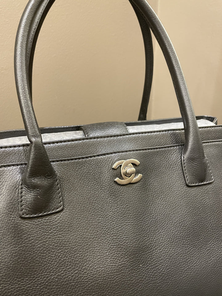 Chanel Executive Tote Bag Dark Grey Grainy Calfskin