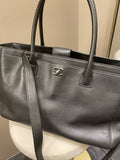 Chanel Executive Tote Bag Dark Grey Grainy Calfskin