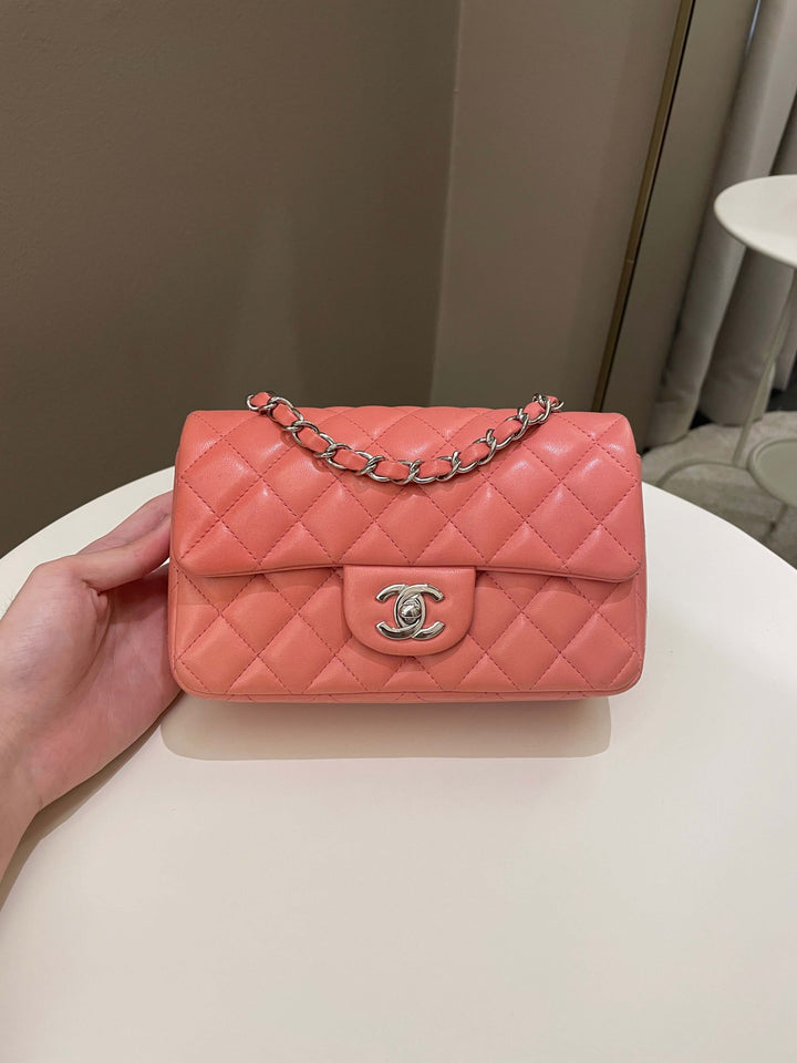 Chanel Quilted Mini Rectangular Mauve Pink Lambskin