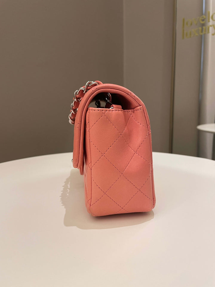 Chanel Quilted Mini Rectangular Mauve Pink Lambskin