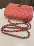 Chanel Quilted Mini Rectangular Mauve Pink Lambskin