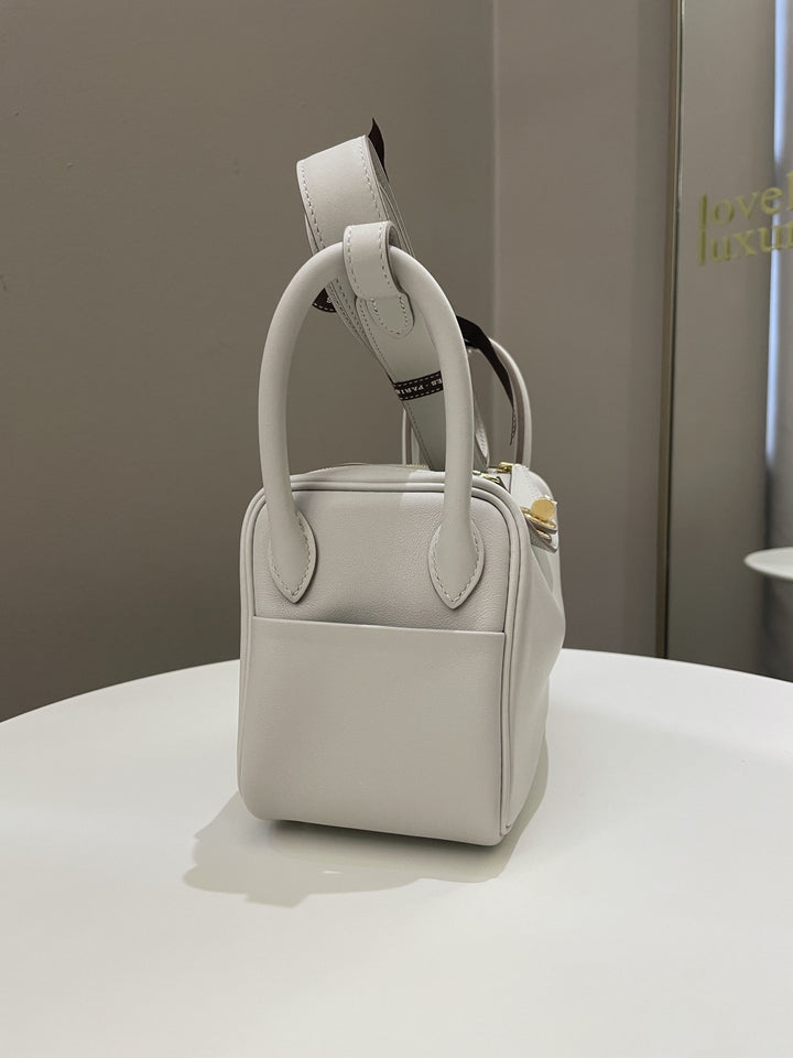 Hermes Mini Lindy Gris Perle Swift