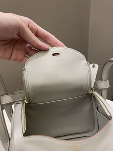 Hermes Mini Lindy Gris Perle Swift