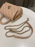 Chanel Quilted Coco Handle Mini Peachy Pink Caviar