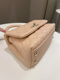 Chanel Quilted Coco Handle Mini Peachy Pink Caviar