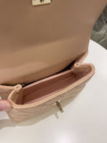 Chanel Quilted Coco Handle Mini Peachy Pink Caviar