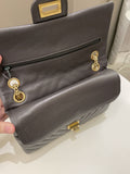 Chanel 2.55 225 Chevron Reissue Double Flap Dark Grey Aged Calfskin