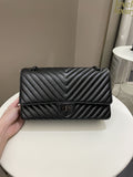Chanel 2.55 226 So Black Chevron Reissue Double Flap Black Aged Calfskin