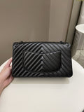 Chanel 2.55 226 So Black Chevron Reissue Double Flap Black Aged Calfskin
