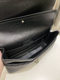 Chanel 2.55 226 So Black Chevron Reissue Double Flap Black Aged Calfskin
