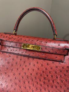 Hermes Kelly Sellier 28 Rouge H Ostrich