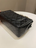 Chanel Quilted Mini Coco Charms Rectangular Flap Black Lambskin