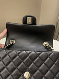 Chanel Quilted Mini Coco Charms Rectangular Flap Black Lambskin