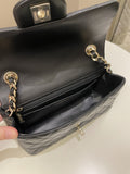 Chanel Quilted Mini Coco Charms Rectangular Flap Black Lambskin