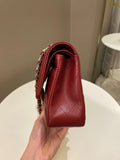 Chanel 19B Classic Medium Double Flap Burgundy Wine Caviar