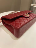 Chanel 19B Classic Medium Double Flap Burgundy Wine Caviar