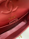 Chanel 19B Classic Medium Double Flap Burgundy Wine Caviar