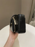 Chanel 22B Quilted Phone Holder With Chain Black Caviar