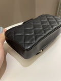 Chanel 22B Quilted Phone Holder With Chain Black Caviar